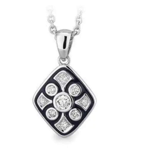 9 Carat White Gold Diamond Pendant  0.22ct