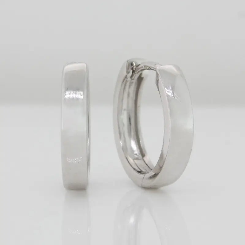 9 Carat White Gold  Huggie  2