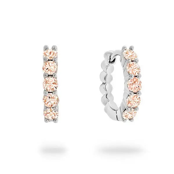 9 carat White Gold Morganite 10=0.50ct Huggie Earrings