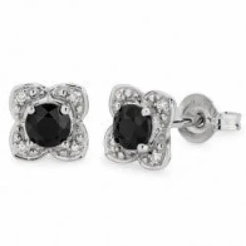 9 Carat White Gold Sapphire & Diamond Earrings