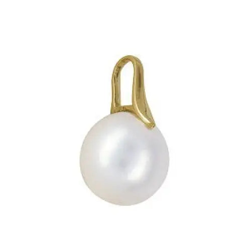 9 Carat Yellow Gold 10mm Oval Fresh Water Pearl Pendant