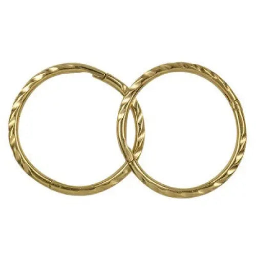 9 Carat Yellow Gold 14mm Internal Diameter Twist Sleepers