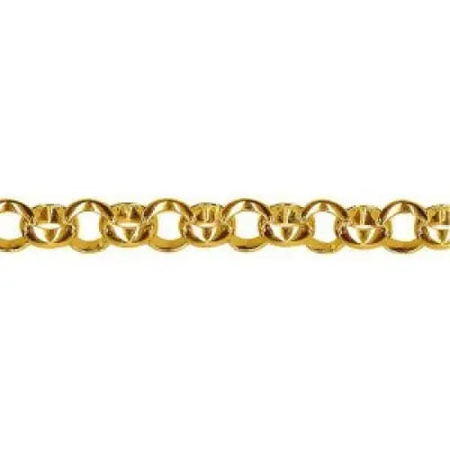9 Carat Yellow Gold 19cm Round Belcher Bracelet 15.12 Grams