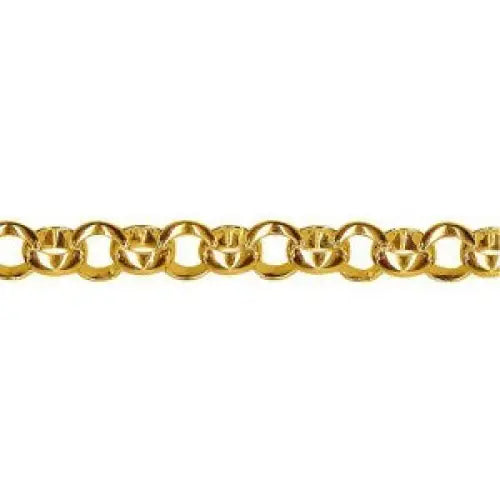 9 Carat Yellow Gold 19cm Round Belcher Bracelet, 15.12 Grams