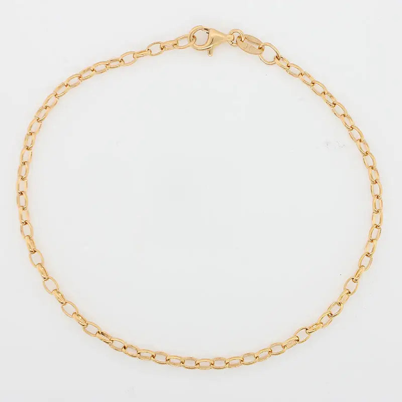 9 Carat Yellow Gold 2.24g Oval Belcher Bracelet