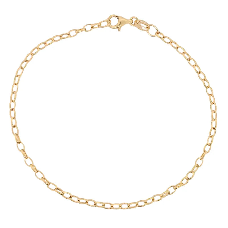9 Carat Yellow Gold 2.24g Oval Belcher Bracelet SEASPRAY