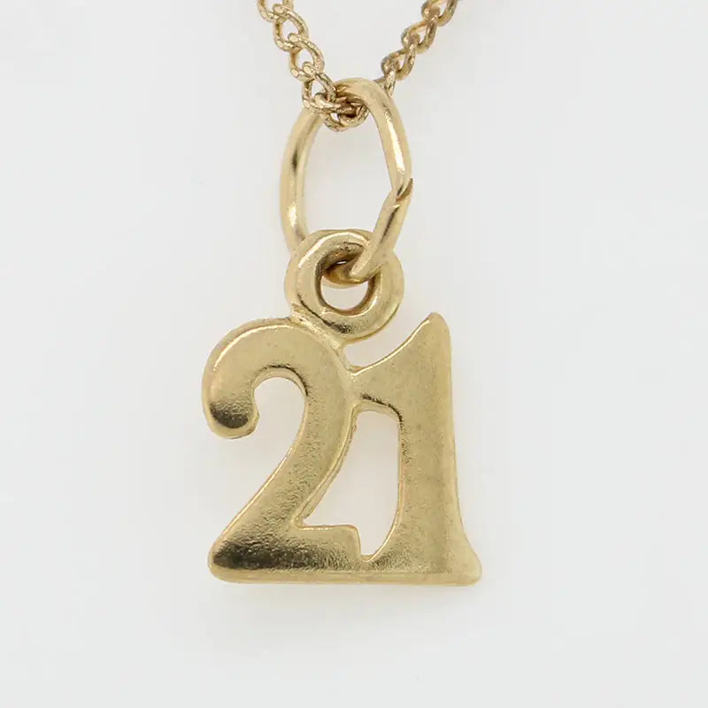 9 Carat Yellow Gold '21' Charm