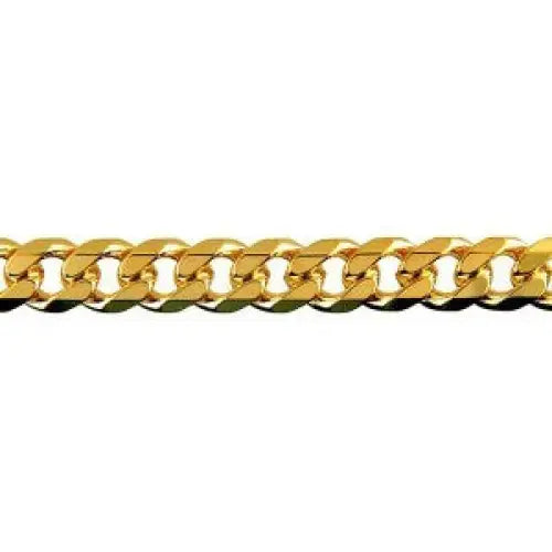 9 Carat Yellow Gold 21cm Bevelled Diamond Cut Curb Bracelet, 20.97 Grams