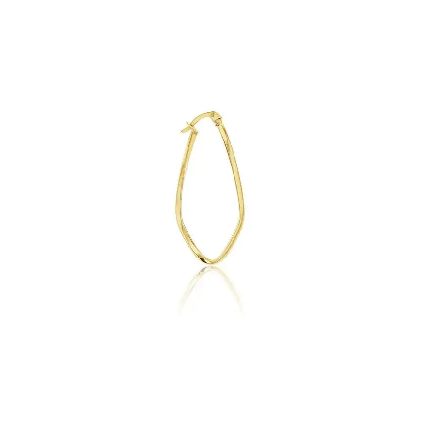 9 Carat Yellow Gold 35mm Long Oval Hoop Earrings