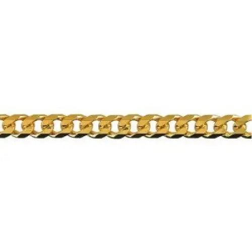 9 Carat Yellow Gold 50cm Bevelled Curb Diamond Cut Chain