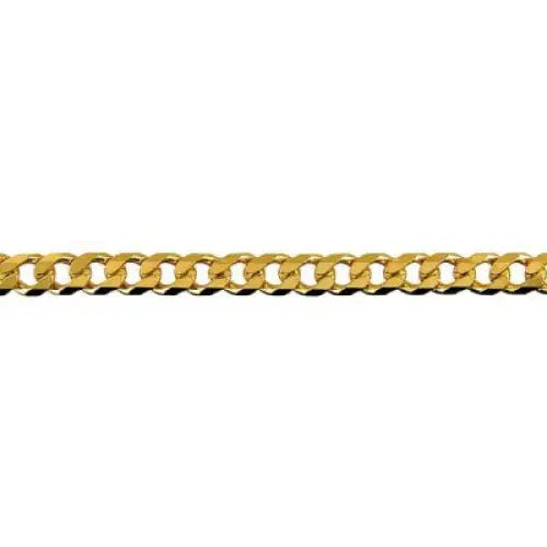 9 Carat Yellow Gold 50cm Bevelled Diamond Cut Curb Chain