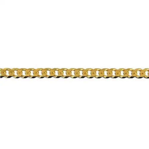 9 Carat Yellow Gold 55cm Bevelled Diamond Cut Curb Chain, 16.21 Grams