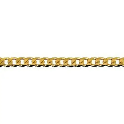 9 Carat Yellow Gold 55cm Bevelled Diamond Cut Curb Chain, 21.42Grams