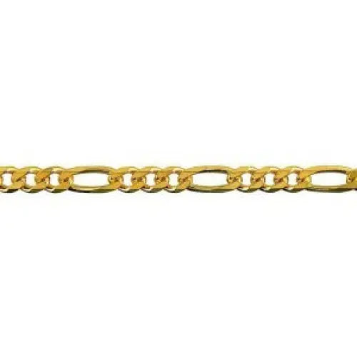 9 Carat Yellow Gold 60cm Bevelled Diamond Cut Figaro 1 + 3 Chain, 20.83 Grams