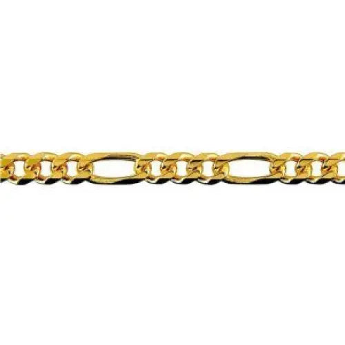 9 Carat Yellow Gold 60cm Bevelled Diamond Cut Figaro 1+3 Chain, 31.86 Grams