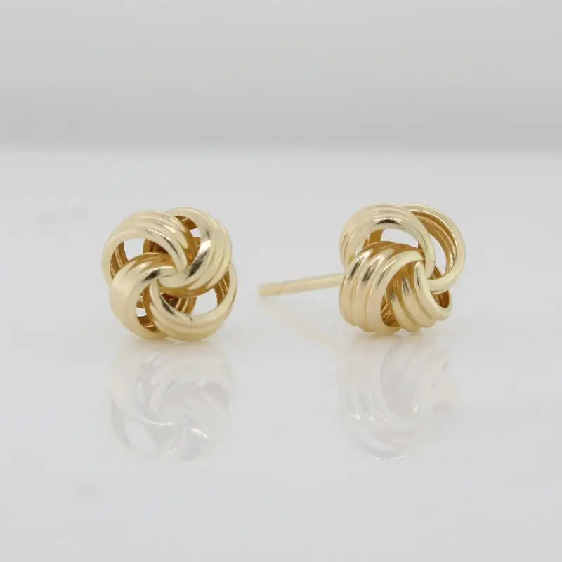 9 Carat Yellow Gold 8mm Knot Stud Earrings