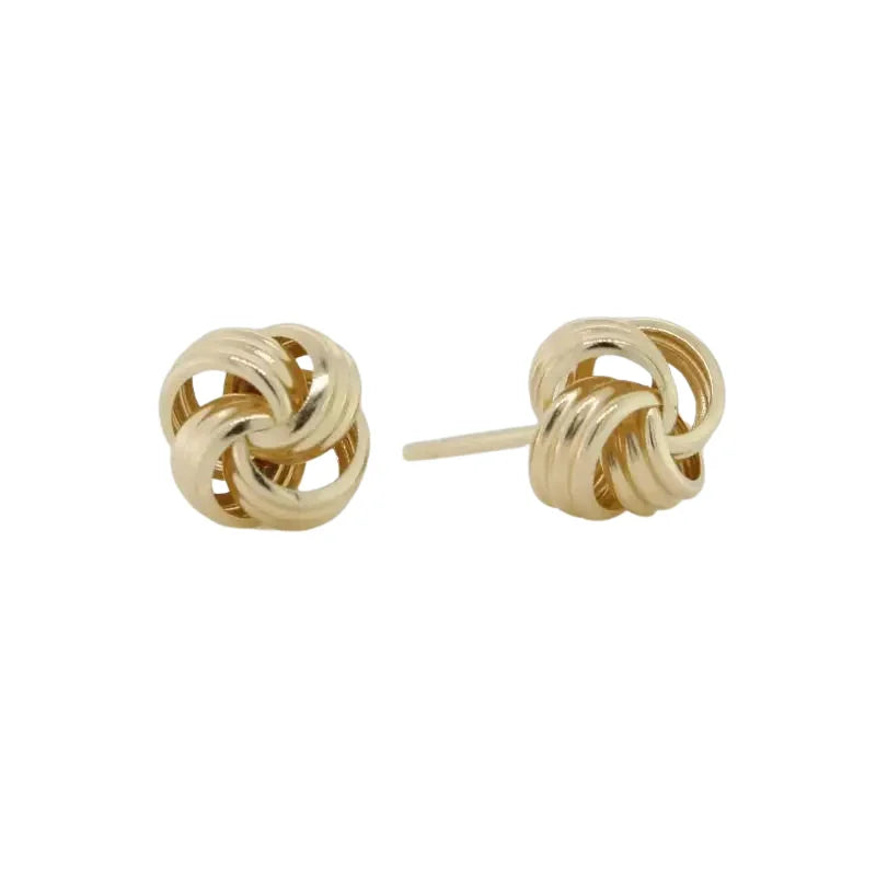 9 Carat Yellow Gold 8mm Knot Stud Earrings SEASPRAY