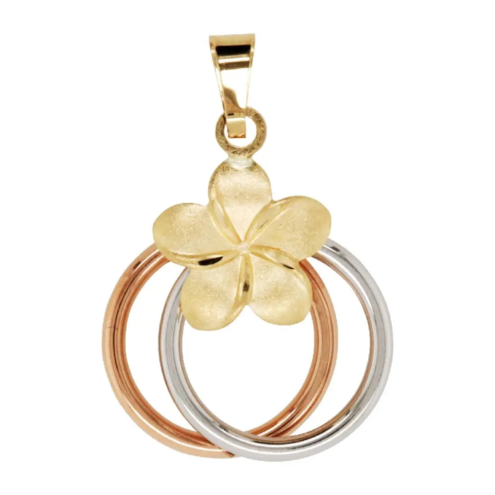 9 Carat Yellow Gold 9ct Yellow White and Rose Gold Pendant