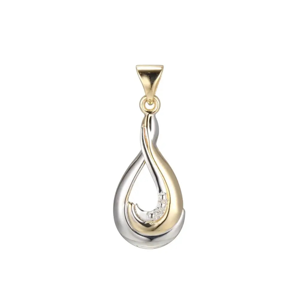 9 Carat Yellow Gold and Rhodium Plated, Diamond Pendant Total Diamond Weight 0.005 Carat