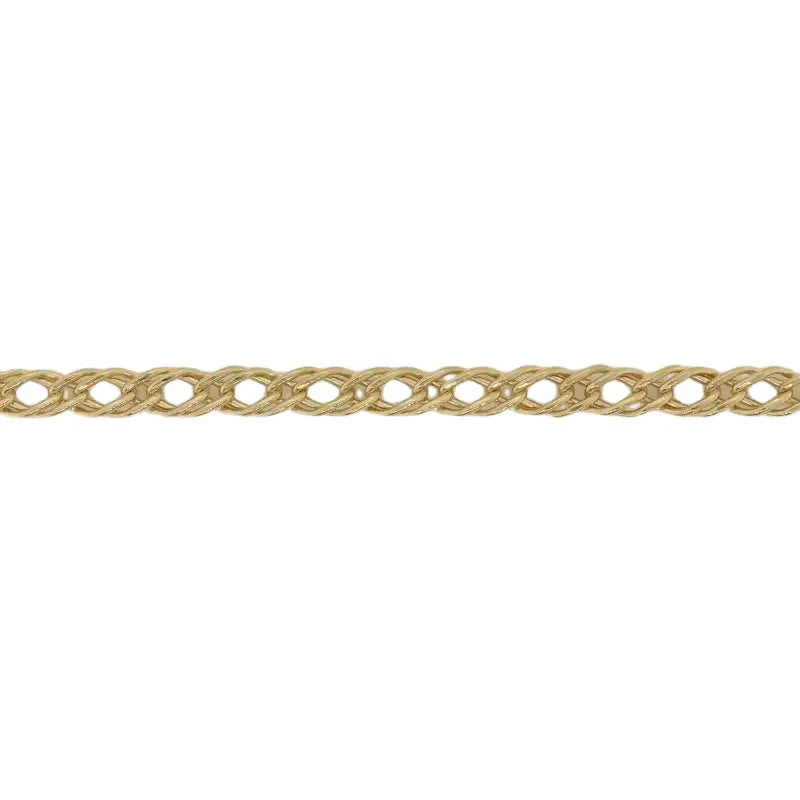 9 Carat Yellow Gold Bonded Sterling Silver 45cm Double Curb