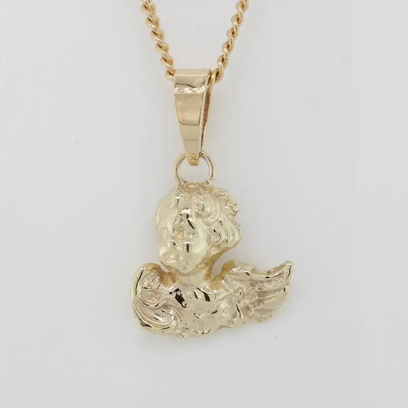 9 Carat Yellow Gold Cherub Head Pendant