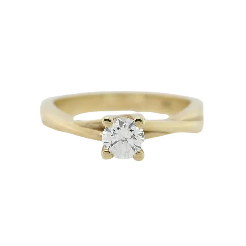 9 Carat Yellow Gold Cubic Zirconia Solitaire Tiffany Style