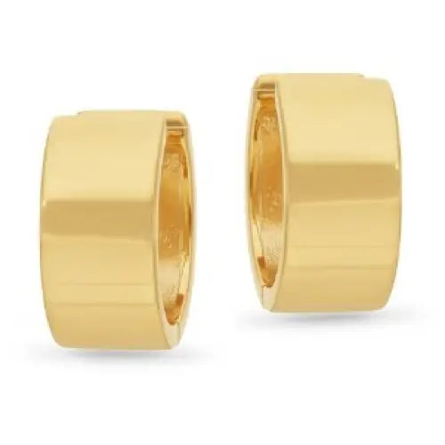 9 Carat Yellow Gold Flat Profile Huggie Earrings