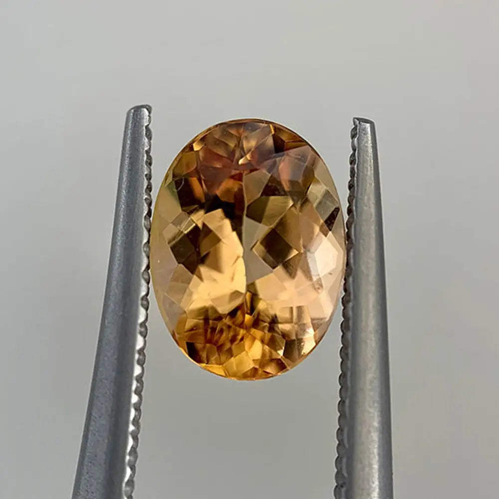 9 Carat Yellow Gold Golden Topaz and Diamond Ring