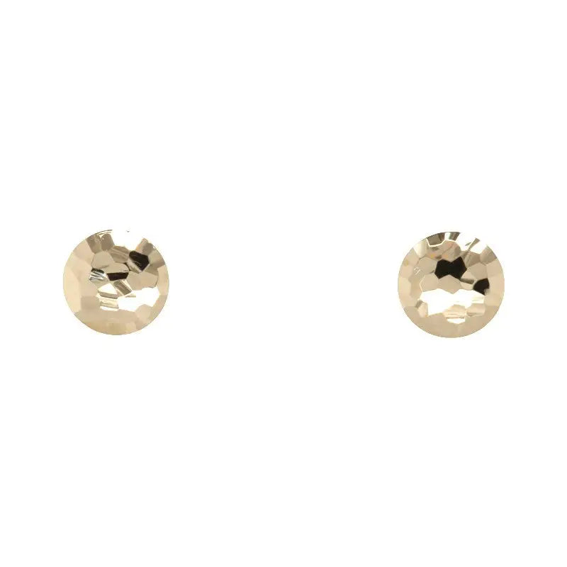 9 Carat Yellow Gold Hammered 8mm Round Stud Earrings