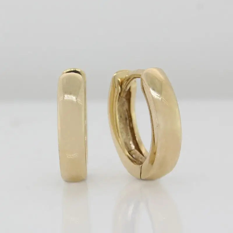 9 Carat Yellow Gold  Huggie Small