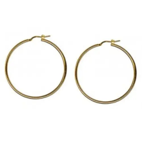 9 carat Yellow Gold Italian Plain Hoop Earring