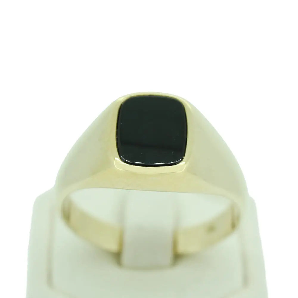 9 carat Yellow Gold Onyx Ring Size X SEASPRAY VALUATIONS &