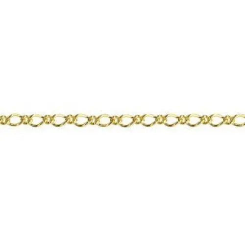 9 Carat Yellow Gold Oval Figaro 1+1 Bracelet 2.14 grams