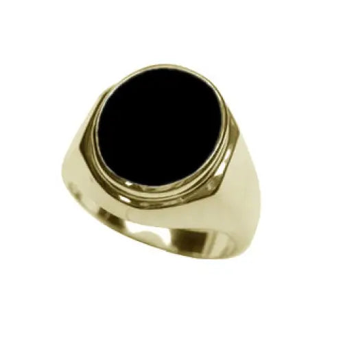 9 carat Yellow Gold Oval Onyx Ring SEASPRAY VALUATIONS &