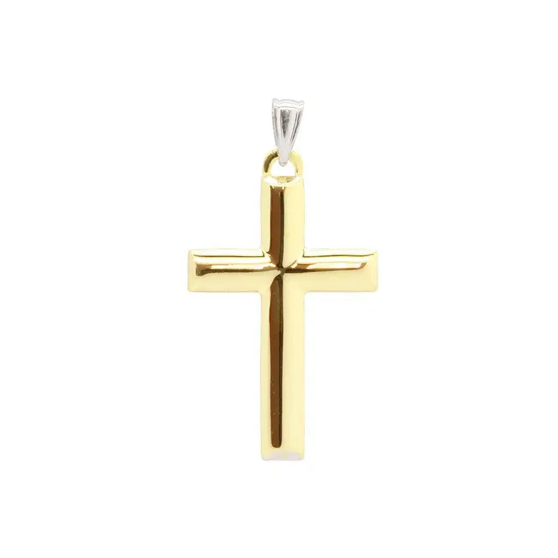 9 Carat Yellow Gold Polished Bonded Cross Pendant SEASPRAY