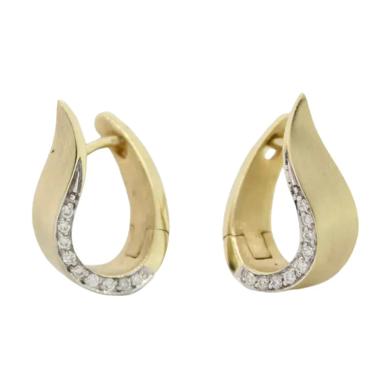 9 carat Yellow Gold Rhodium Breuning 0.108ct Earrings