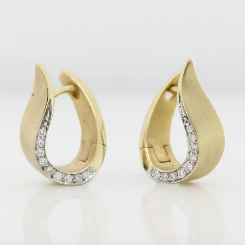 9 carat Yellow Gold Rhodium Breuning  0.108ct Earrings