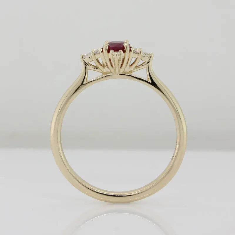 9 Carat Yellow Gold Ruby and Diamond Ring