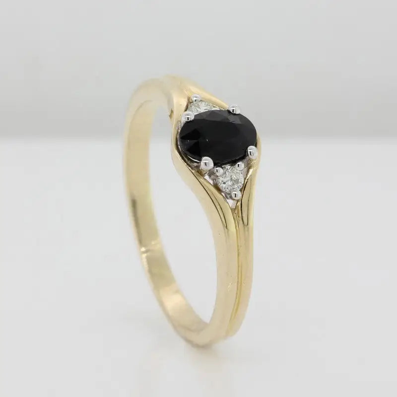 9 Carat Yellow Gold Sapphire & Diamond Ring 4