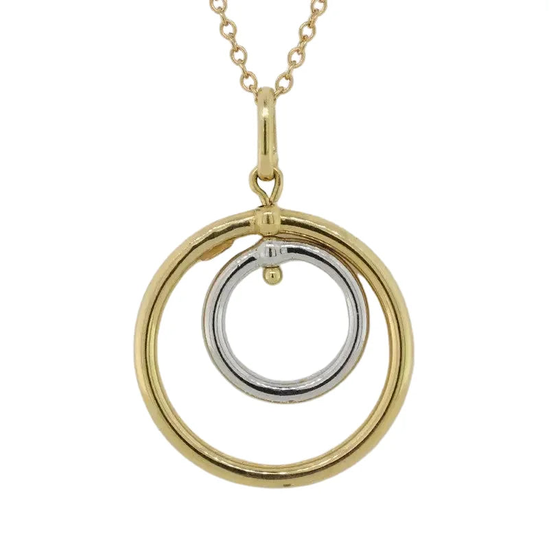 9 Carat Yellow Gold & Silver Filled Double Circle Pendant