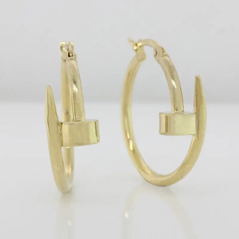 9 Carat Yellow Gold Silver Filled Hoop Earrings 5