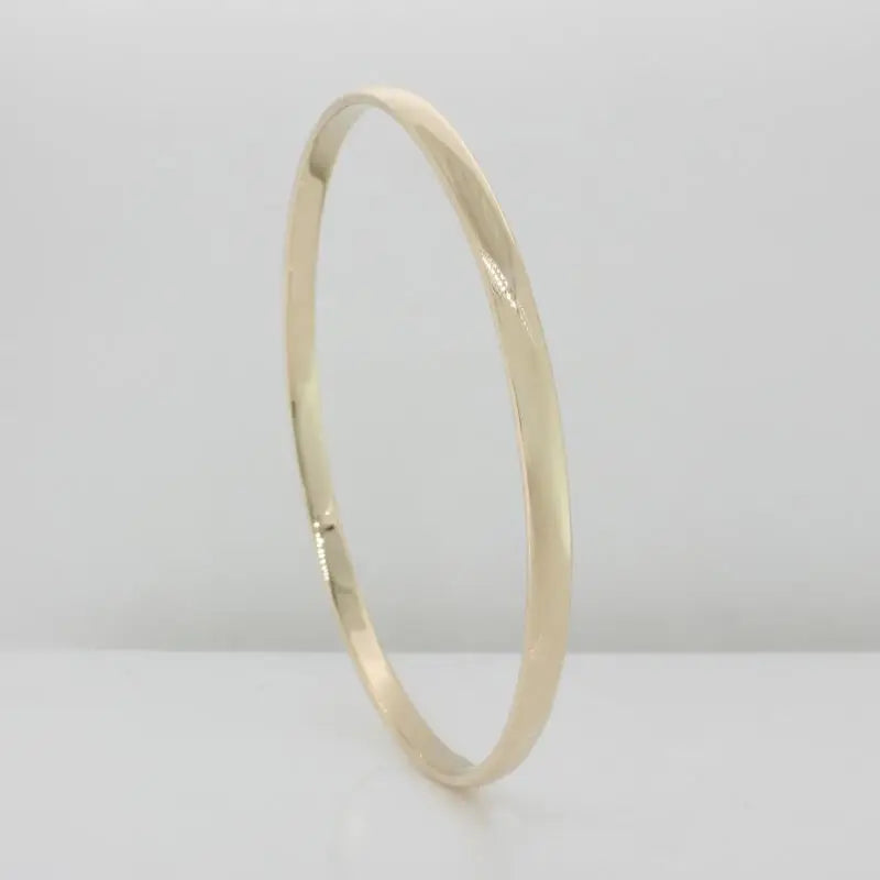 9 Carat Yellow Gold Solid Handmade Bangle 14.40g 64.5mm Internal Diameter