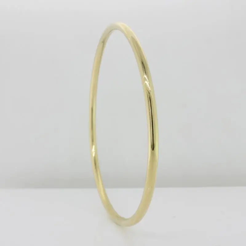 9 Carat Yellow Gold Sterling Silver Bonded Hollow Bangle 65mm Internal Diameter