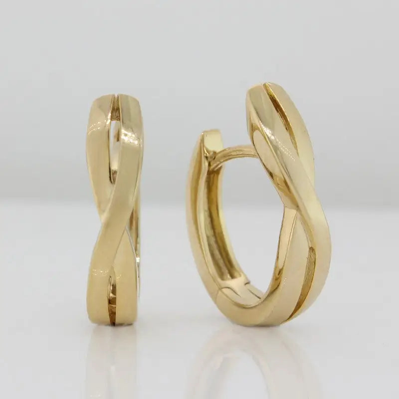 9 Carat Yellow Gold  Twisted Huggie 