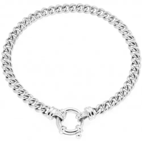 925 Sterling Silver curb link bracelet with bolt ring.50cm