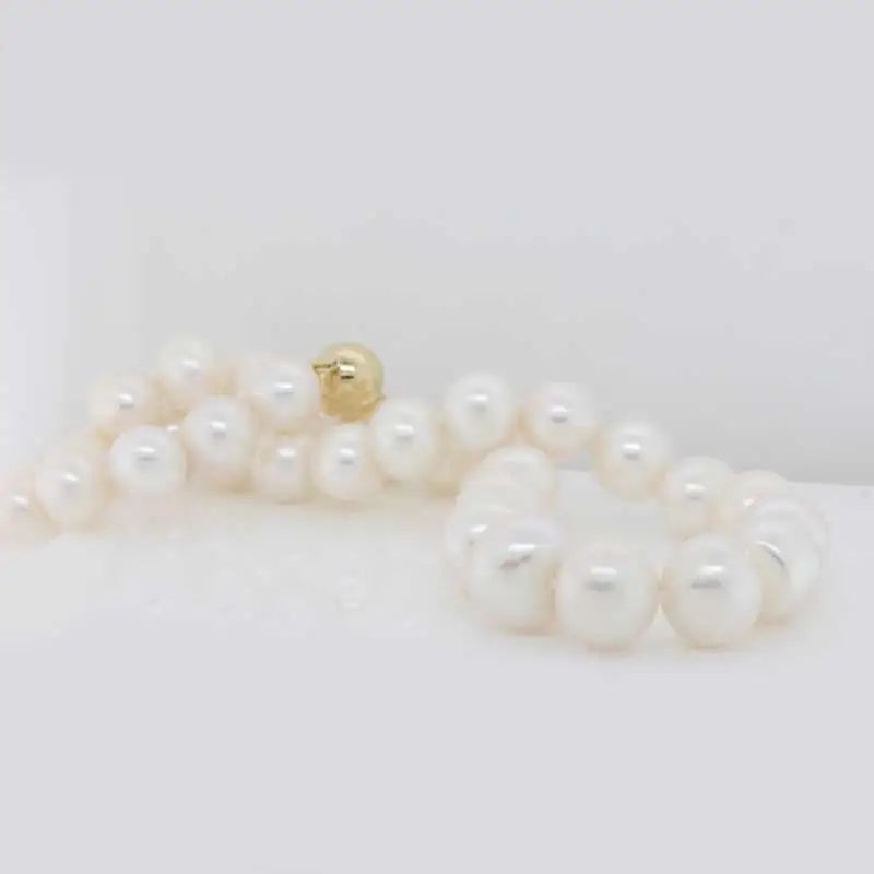 9Y 12mm Freshwater Pearl White 50cm Necklet