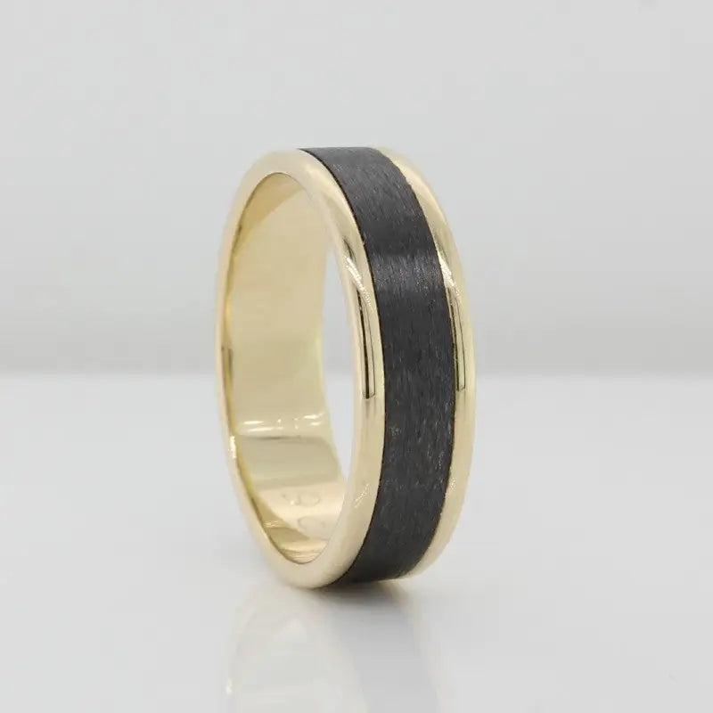 9Y & Black Zirconium Ring Size T