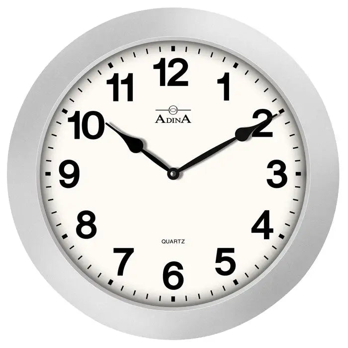 Adina Aluminium Wall Clock White Arabic Dial 500mm Diameter