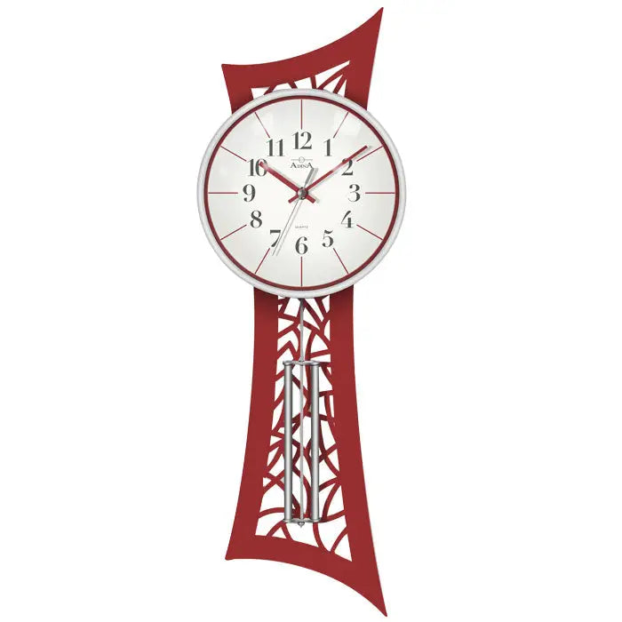 Adina Red Pendulm Wall Clock Arabic Dial 