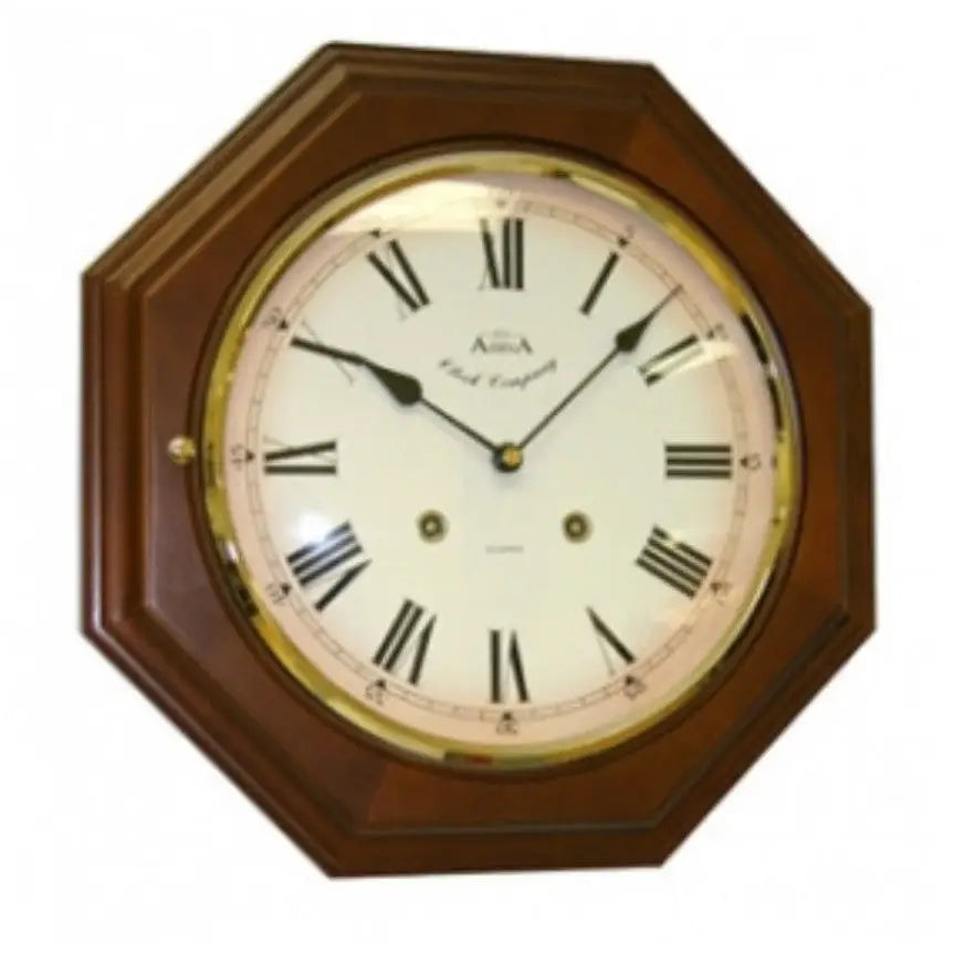 Adina Station Style Walnut Arabic Wall Clock SEASPRAY